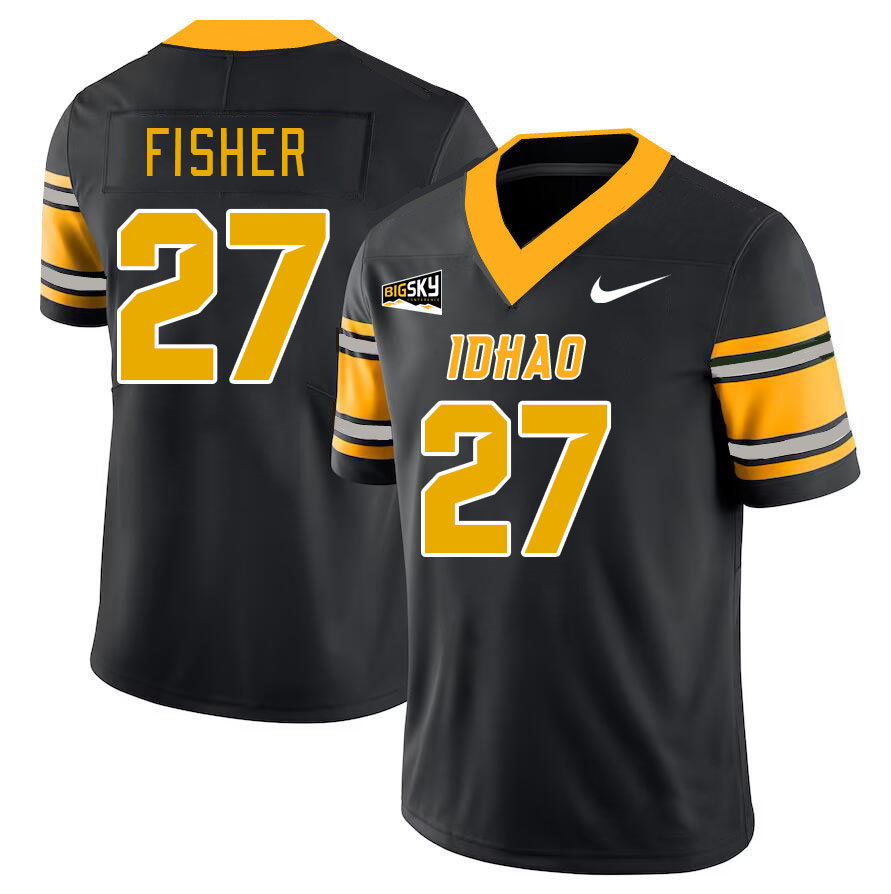Men-Youth #27 Spencer Fisher Idaho Vandals 2023 College Football Jerseys Stitched-Black